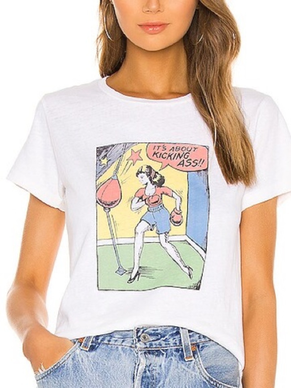 RE/Done Vintage Hanes Kick Ass TSHIRT